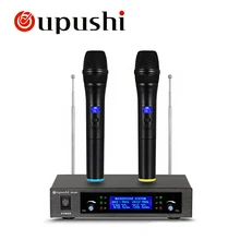 Oupushi беспроводные микрофоны профессиональный микрофон с приемником УВЧ динамический микрофон для караоке KTV студийная система