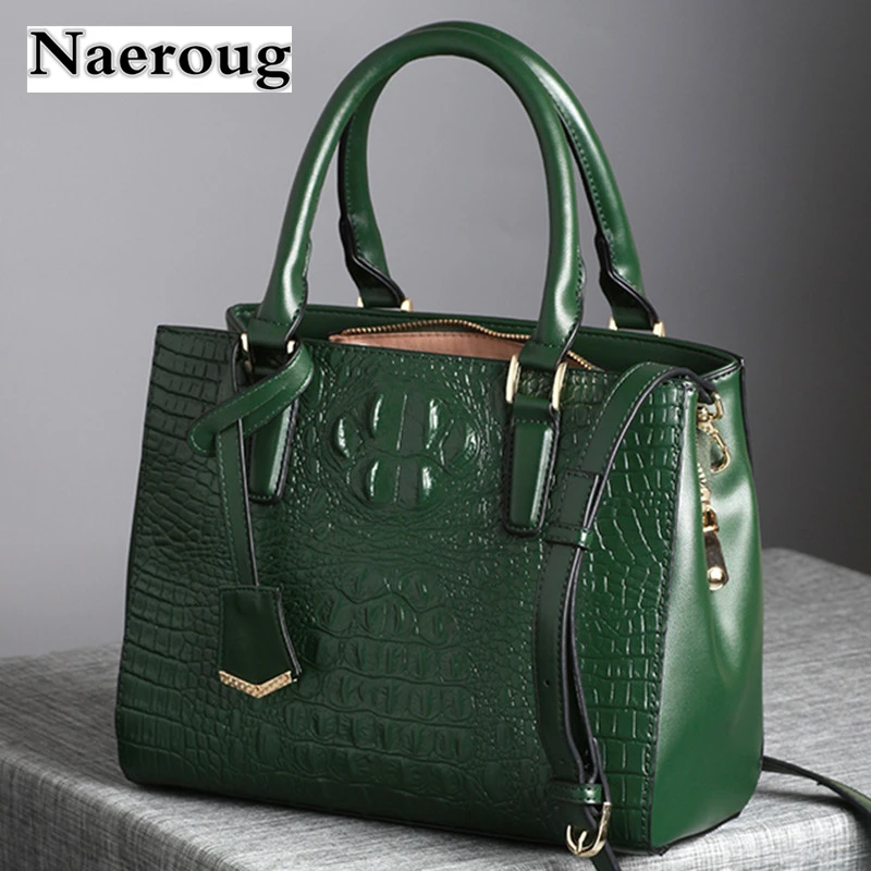 

Quality Guaranteed Fashion Crocodile Pattern Women Genuine Leather Handbag Designer Ladies' Tote Cowhide Shoulder Bag Louis Bag