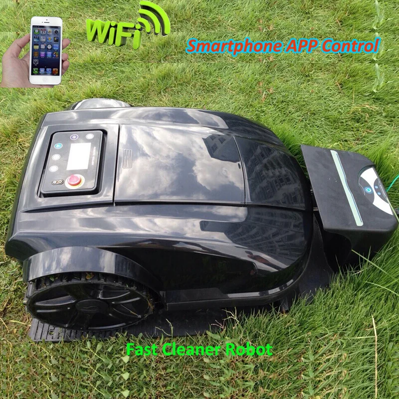 Зеленый цвет 4-го поколения Wi-Fi управление робот газон mover S520 стекло резак с планировкой, ЖК-дисплей, водонепроницаемый заряд