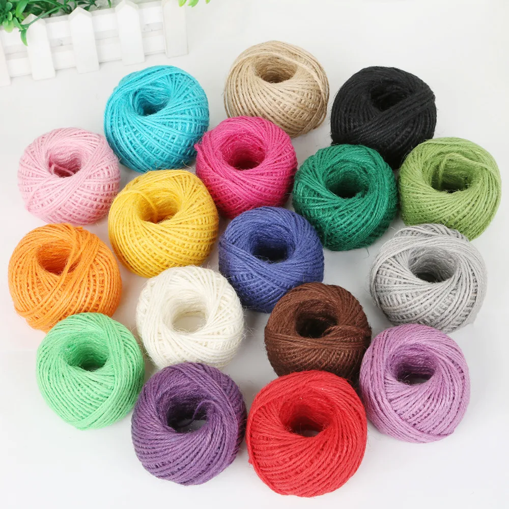 

Dia 2mm 50M/Roll Natural Jute Twine Burlap Rope String Wedding Gift Wrapping Hemp Rope Cords Thread Fit Sewing knit a Sweater