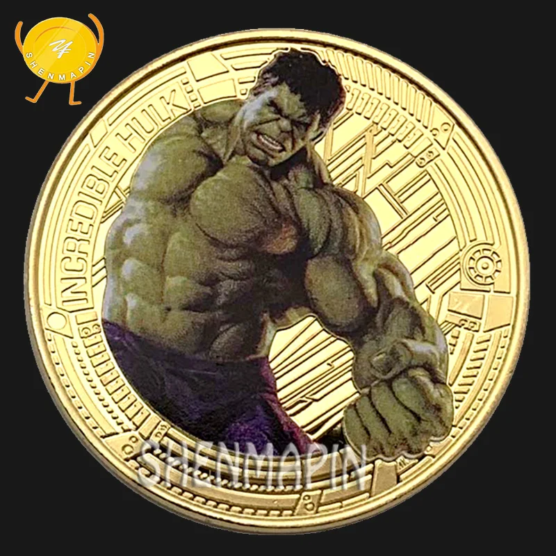 

Hulk Commemorative Coin Avengers Marvel Movie Coins Collectibles Children's Cartoon Animation Toy Birthday Gift Hulk Spirit