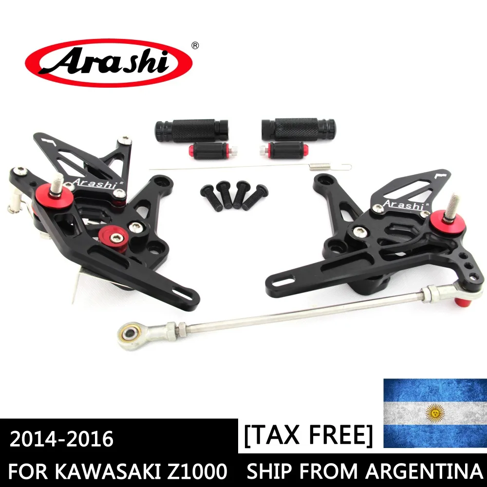 Arashi Shipped from Argentina For KAWASAKI Z1000SX 14-16 Z1000 Z 1000 Adjustable Footrest CNC Rearset Foot Pegs Rear Rest