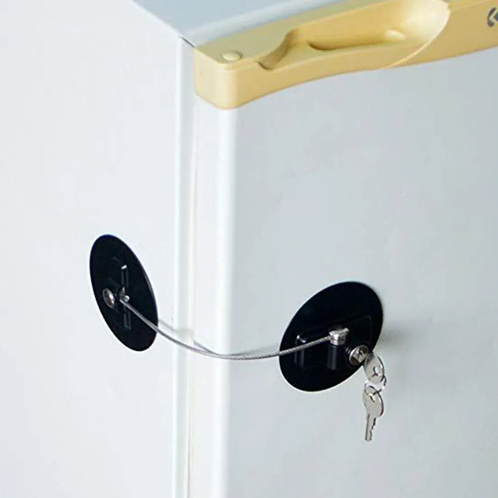 Детские окна холодильник предохранительный ограничитель замок с нержавеющая сталь ключ цилиндр детский черный замок безопасности для оконных шкафов