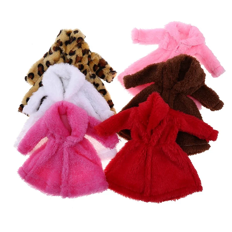 

2019 New Doll Accessories Winter Wear Warm Fur Coat Dress Clothes For Dolls Fur Doll Clothing For Doll Kids Toy