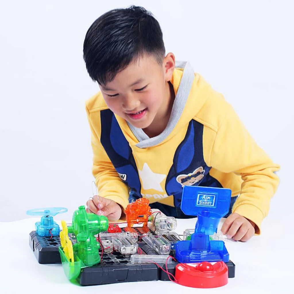 

125-in-1 Electronics Blocks Kits - Lab Basic Circuit Learning Optics Acoustic Magnetics Exploration Students Physics Practice