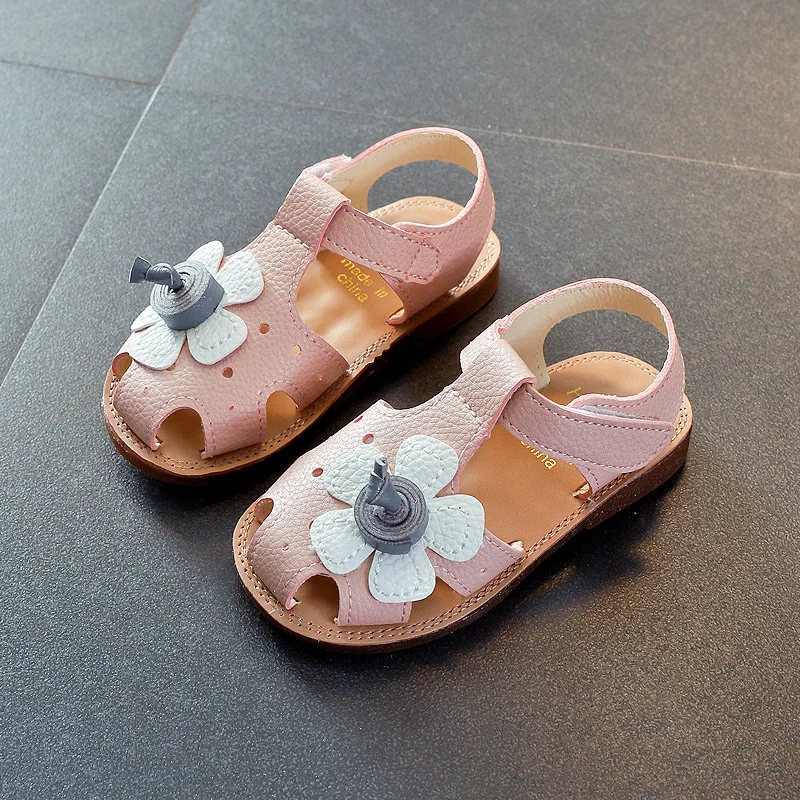 Летние новые детские сандалии для девочек Baotou мягкая подошва цветок детская обувь для принцесс пляжная обувь#1 - Цвет: roses