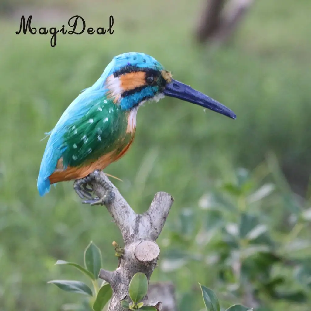 Realistic Kingfisher Bird Figurines Decor Garden Ornaments Statue Tree Decor Interior Indoor Bonsai Decorations