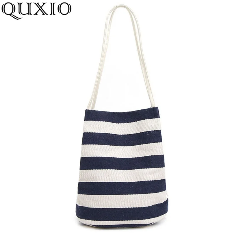 New Messenger Beach Handbag Bags Totes Women Ladies Stripes Canvas Shoulder Bag