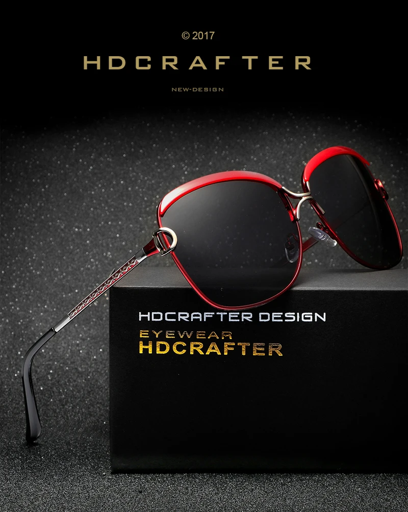 HDCRAFTER, поляризационные солнцезащитные очки для женщин, фирменный дизайн, женские ретро негабаритные солнцезащитные очки для женщин oculos de sol feminino