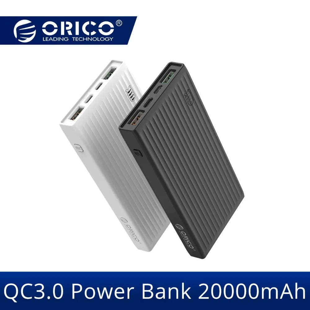 

ORICO 20000mAh Universal Power Bank QC3.0 Quick Charge Dual-way Powerbank External Phone Backup Battery Charge For iPhone Huawei