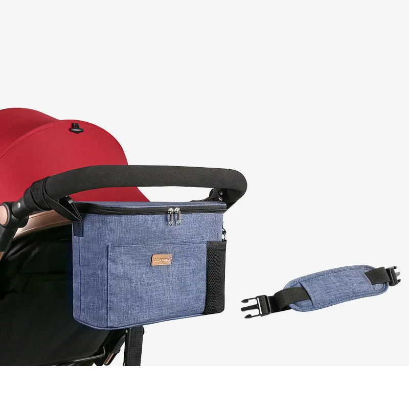 

Universal Baby Stroller Organizer Bag with Two Cup Holder Stroller Accessories Carriage Bag Non-silp Design with Shoulder Strap