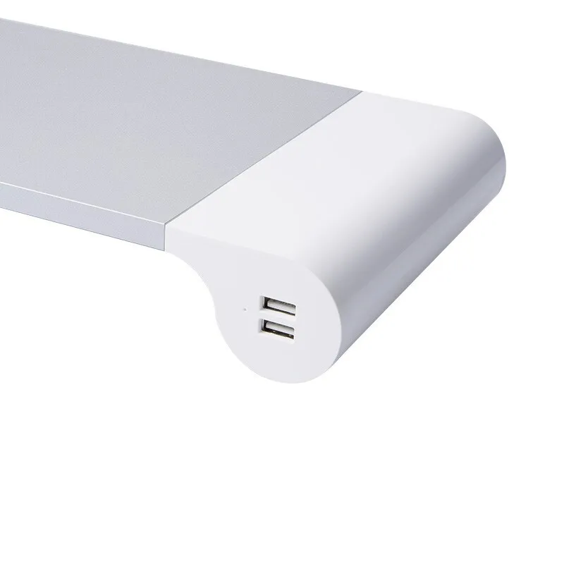 Aluminum Laptop Monitor Mount Tablet Stand Holder Space Bar with Keyboard Storage for Laptop MacBook (4 USB Ports)