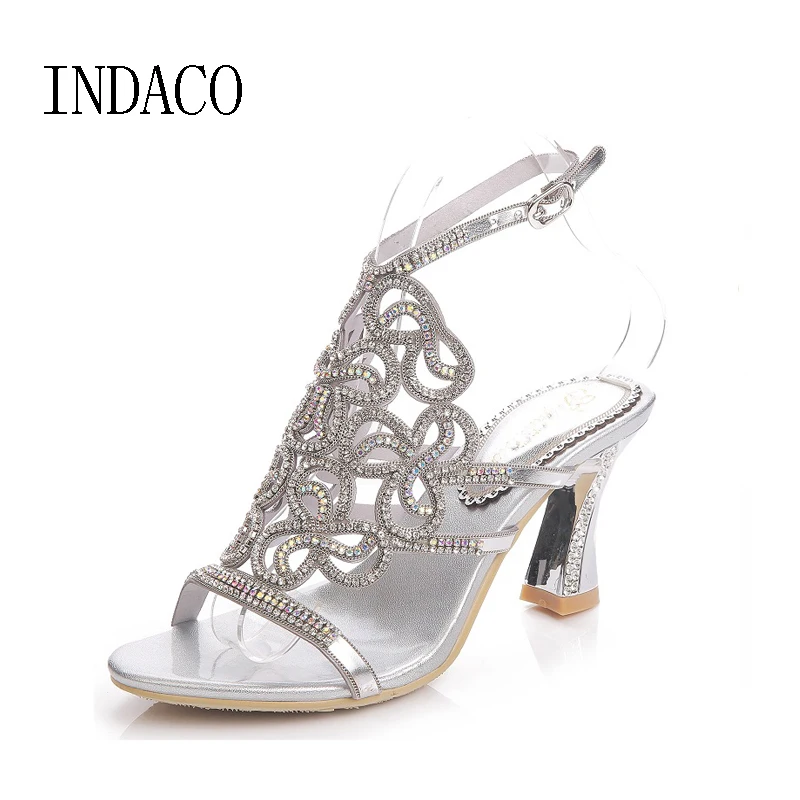 rhinestone high heel sandals