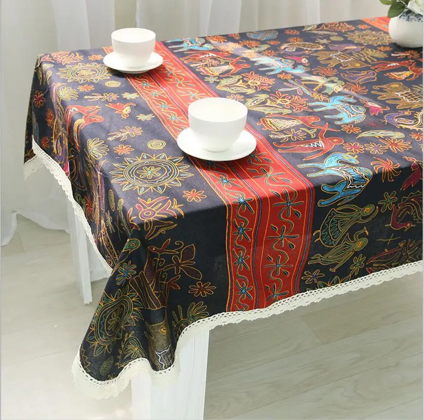 Bohemia Oilproof Tablecloths Rectangular Dining Table Cover Linen