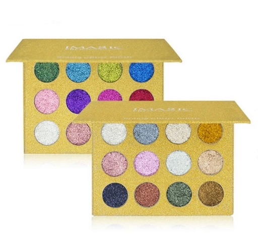 

IMAGIC 12 Color Professional Brand Glitter EyeShadow Palettes Pigment Diamond Rainbow Eyeshadow Cosmetics Makeup For Women 25621