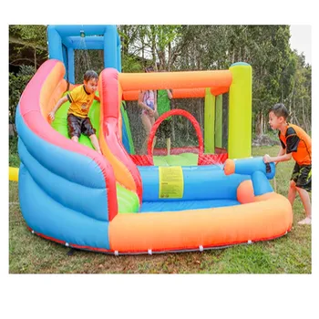 Cheap Multifunction Water Slide Pool Water Gun Jumping Bouncer Castle With Free Blower