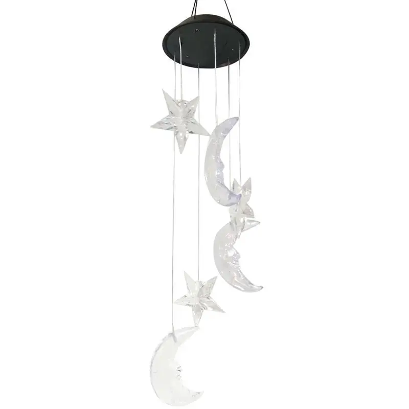 WINOMO Moon Star Wind Chimes светодиодный солнечный мобильный колокольчик, меняющий цвет, автоматический датчик освещенности, ветряной Спиннер, лампа для сада