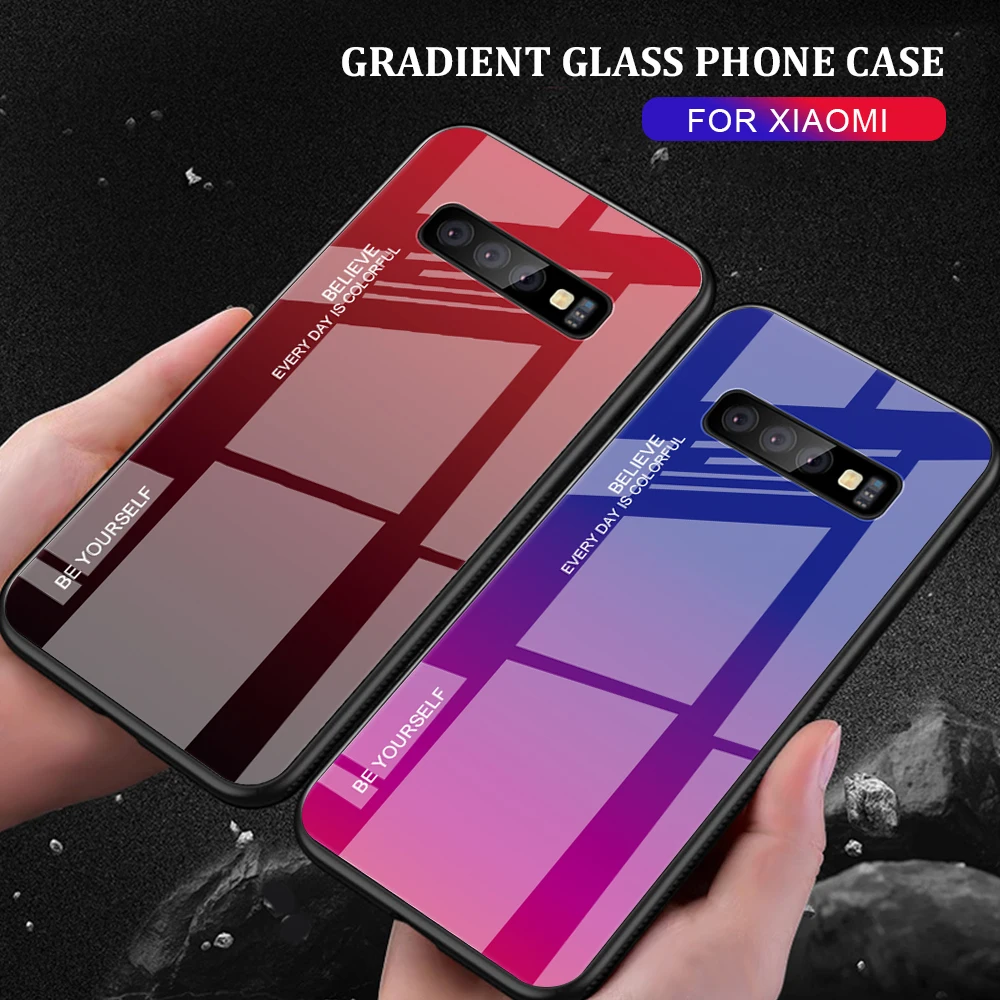 For Samsung Galaxy S10 Plus S10 Lite Case Gradient Tempered Glass Phone Cases For Samsung S10 S9 S8 Plus Note 9 Note 8 Cover (1)