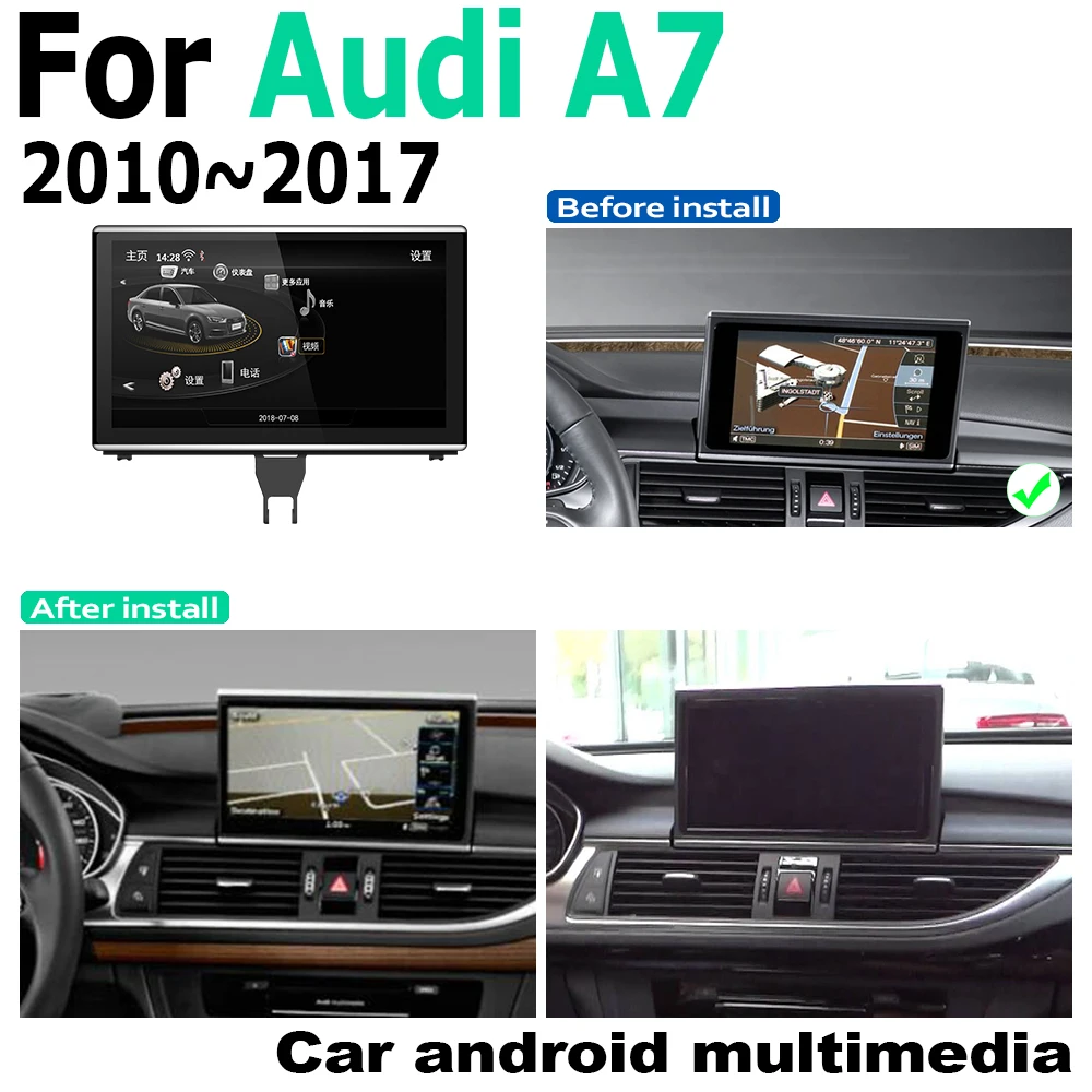 

9" Android 2G RAM For Audi A7 4G8 2010~2017 MMI GPS Touch Screen Multimedia Player Stereo Autoradio navigation original style