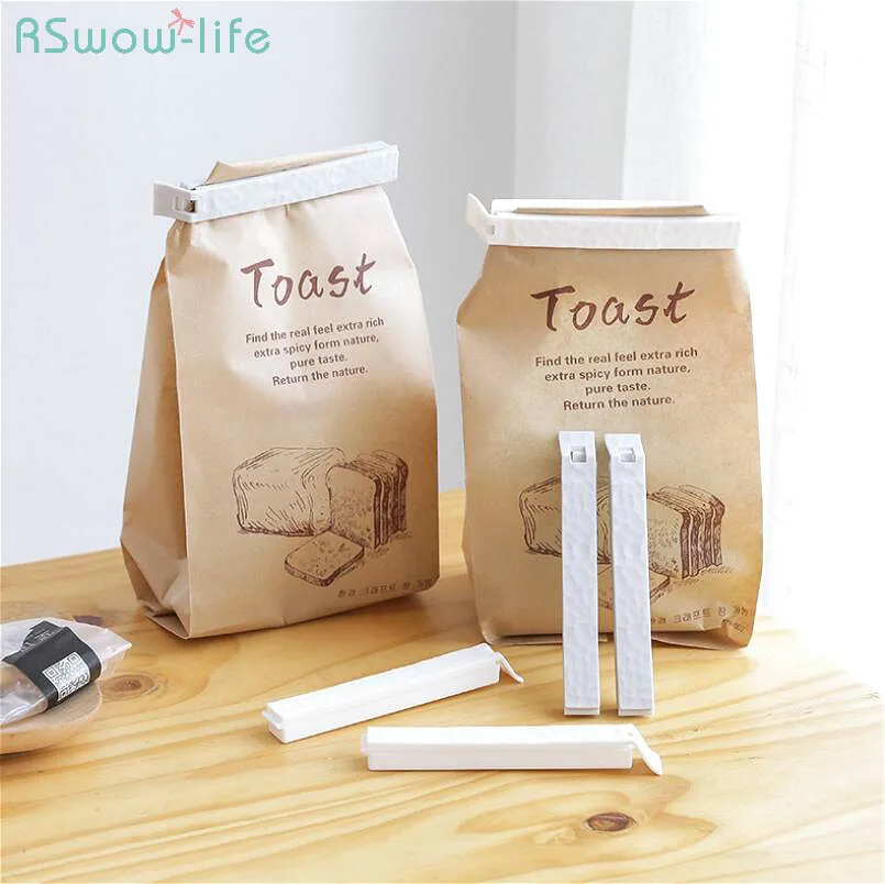 

5PCS Food Bag Sealing Clip Food Preservation Clip Plastic Bag Snack Bag Sealing Clip Food Fresh Keeping PP White Gray Storage