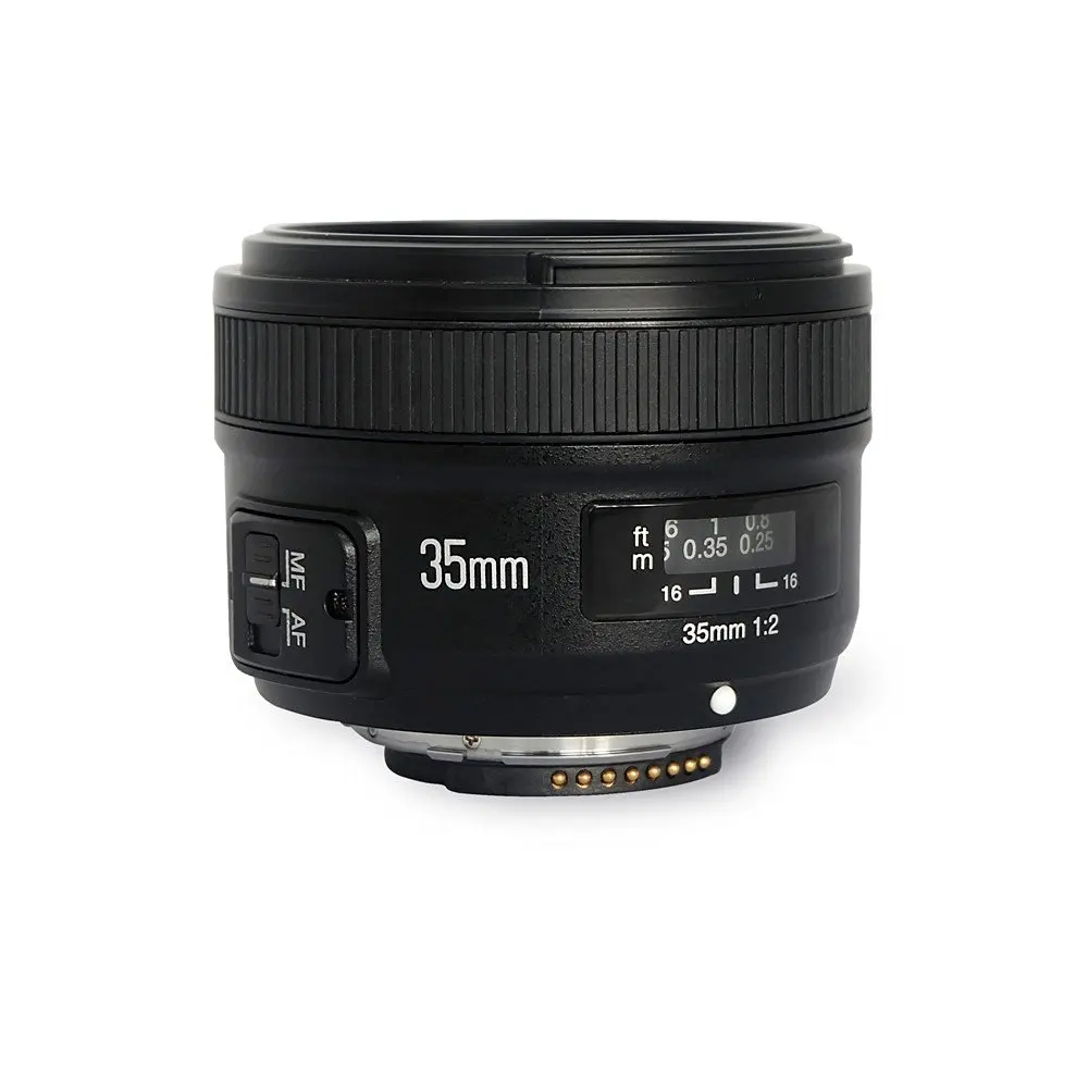 Светодиодная лампа для видеосъемки YONGNUO YN35mm 35 мм F2 объектив 1:2 AF/MF широкоугольные объективы с фиксированным/основным автофокусом объектив для Nikon D3300 D3200 D7000 D7100 D5100 DSLR Камера