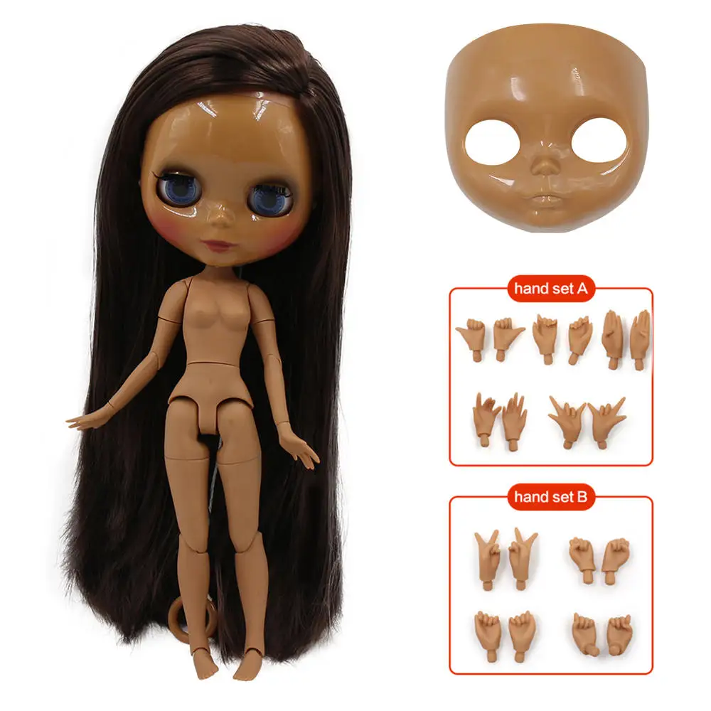 Blyth кукла ледяная фабрика шарнирное тело DIY обнаженные игрушки BJD модные куклы девочка подарок Специальное предложение Горячая Распродажа с лицом оболочки ручной набор A& B - Цвет: Joint body doll