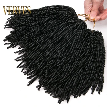 VERVES Nubian Twist Synthetic Crochet Braids 8 inch 50 strands/pack black curly Crochet Hair Extension For African Braids 1