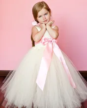 fashion high quality handmade crochet childs white tutu ball gown kids dresses for girls wedding 2016 party