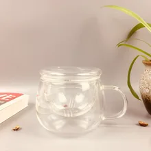 Плоская крышка утолщенный термостойкий стеклянный фильтр кофейная чашка прозрачный светлый цвет