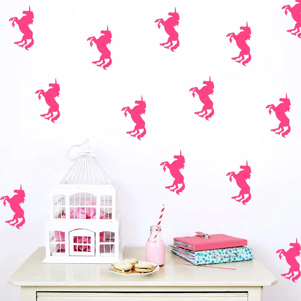 Nordic Style Unicorn Wall Sticker Home Decor Cartoon Animal Unicorn