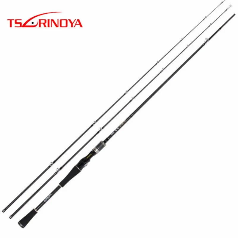 TSURINOYA 2.1m 2Tips(MMH Power) Spinning Casting Fishing Rod 2Secs Carbon Fiber Bass Fishing Rods Canne A Peche Fishing Tackle