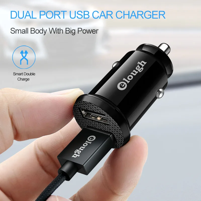 Elough سيارة شاحن آيفون X XS 8 7 زائد سامسونج s10 s9 s8 ملاحظة 9 هواوي المحمول سريع تهمة المزدوج USB سيارة الهاتف شاحن
