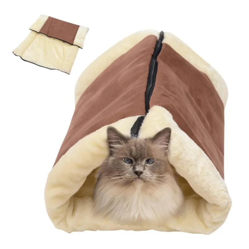  Kitty Kennel Crate Cage pet Bed Tunnel Fleece Tube Indoor Cushion Mat Pyramid Pad For Dog Puppy Kit