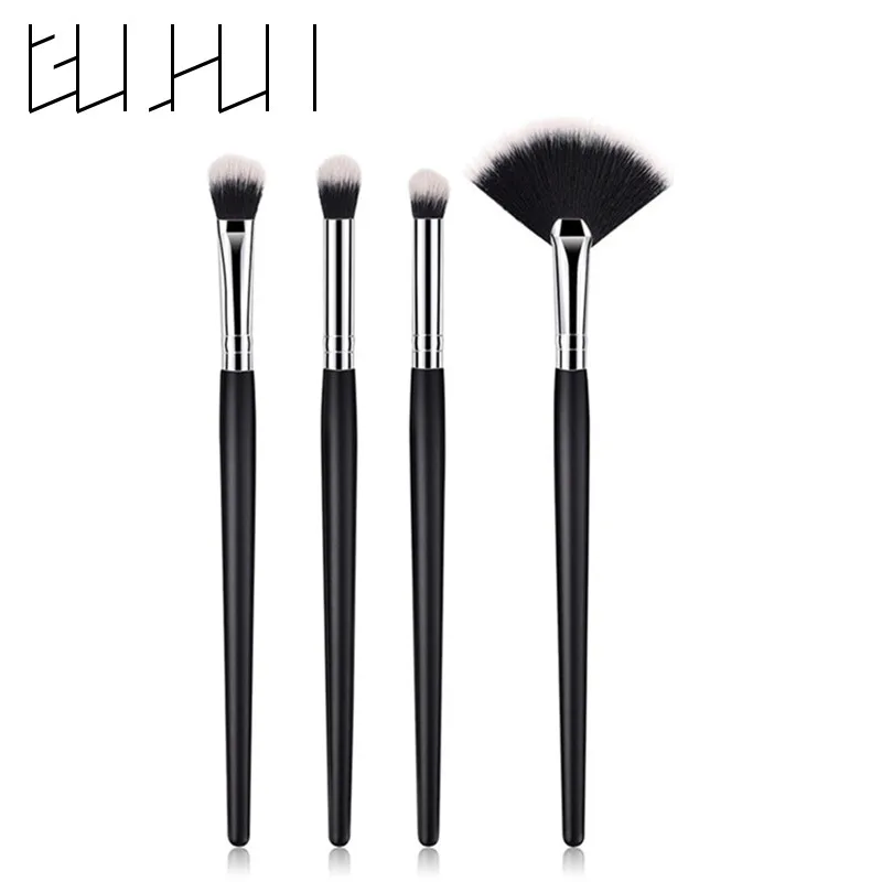 

4Pcs Professional Make Up Brush Set Soft Hair Mini Fan Brush Cosmetics Small Medium Large Eye Shadow Brush Kits
