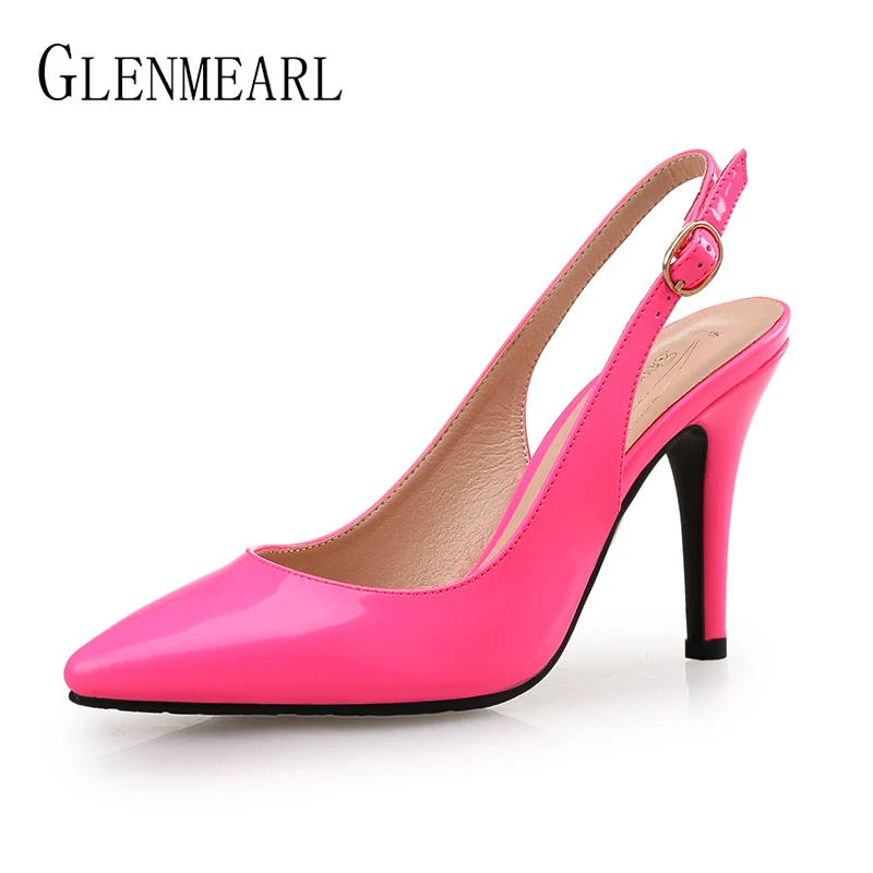 Women High Heels Wedding Pumps Sexy Pointed Toe Casual Female Shoes Fashion Ankle Strap Thin Heels Ladies Shoe New Plus Size DE