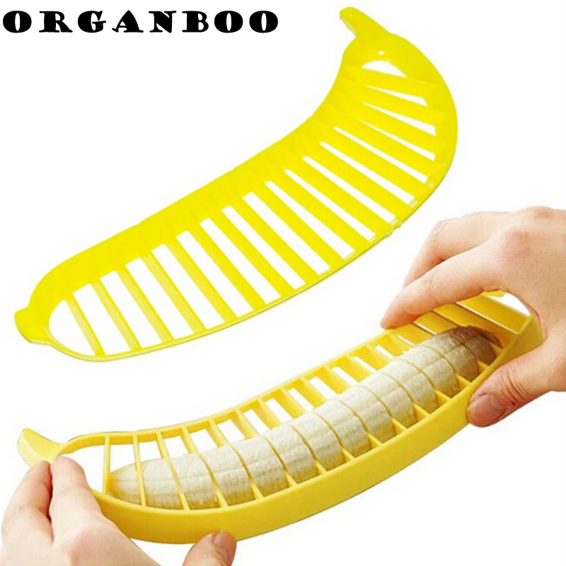 1 pcs Kitchen Tools Gadgets Banana Slicer Chopper Cutter Plastic Salad Make Tool Fruit Sausage Cereal | Дом и сад