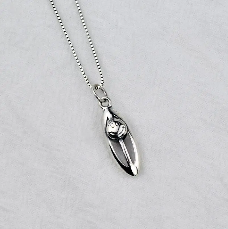 

S925 sterling silver melon seeds smiley necklace pendant (YRT)