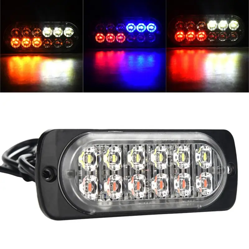 New 12 24V Truck Car 12 LED Flash Strobe Emergency Warning Light