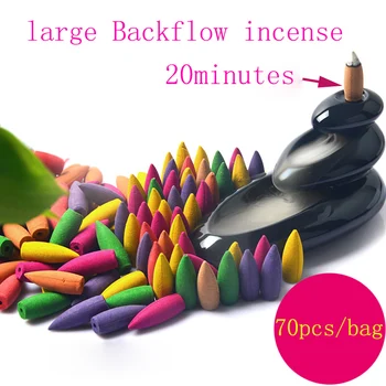 

70pcs large Backflow incense smoke backflow incense bullet cones aromatherapy fragrance sandalwood Indoor household incense