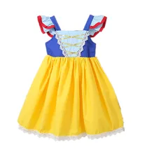 Летнее платье для девочек, Детский карнавальный костюм Белоснежки, платье, костюмы на Хэллоуин для детей, подарок на день рождения