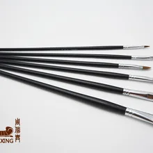 6 шт./компл. шерсть ласки кисть для масляной живописи черный длинный деревянный стержень акриловые кисточки для гуаши ручка для рисования акварелью художественные принадлежности