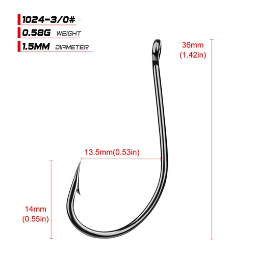 50 шт./лот рыболовный крючок Maruseigo из высокоуглеродистой стали 1024 серии 1/0#-7/0# пресноводная рыболовная наживка крючок для ловли карпа - Цвет: size3-0