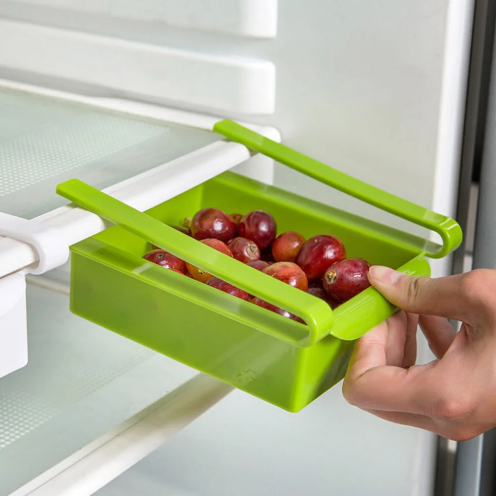 

1Pcs Creative Storage Boxes Plastic Refrigerator Storage Rack Fridge Freezer Shelf Holder Pull-out Drawer Organiser Space Saver