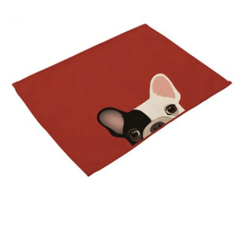 Милая мультяшная собака печатная подставка в стиле «Вестерн» хлопок белье стол столовые приборы изоляции диск чаша обеденный стол коврики подставки кухонные инструменты