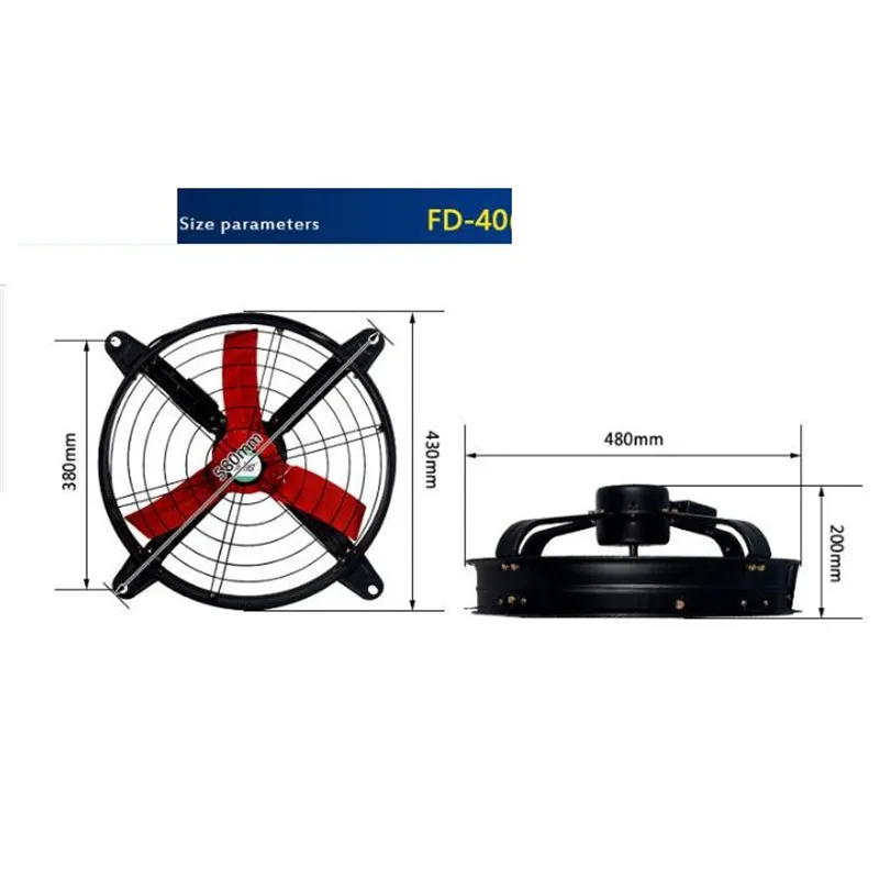 220 В 120 Вт промышленные воздуходувки высокое Мощность круглый Вытяжной вентилятор Кухня завод торговый центр Вытяжной вентилятор 16 дюймов