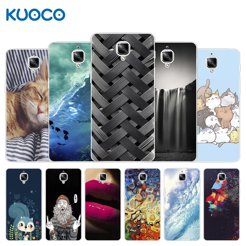 

Phone Case for OnePlus 3T 3 Case A3000 Three Cases Sea Waves Design Back Black Cover for One Plus 3 Fundas OnePlus3 T Coque Bags