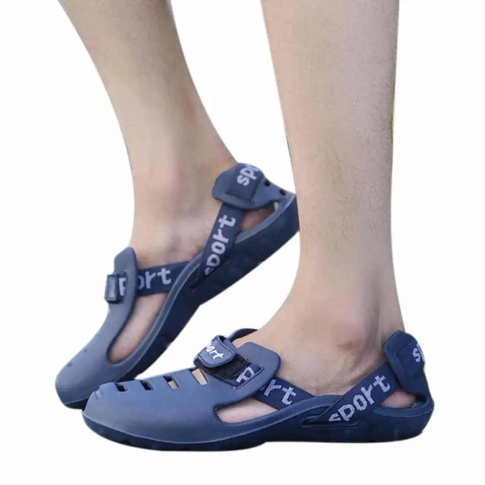 

Men's Summer Shoes Sandals 2019 New Breathable Men Slippers Lighted Casual Shoes Outdoor Slip On Shoes Beach Comfort Sandals