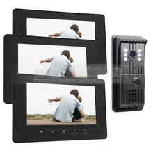 DIYSEUCR 7 pulgadas de Video Teléfono de La Puerta Timbre de la Puerta de Intercomunicación de Vídeo de Metal Shell LED Color de la Visión Nocturna de la Cámara 3 Monitores para el Hogar/oficina