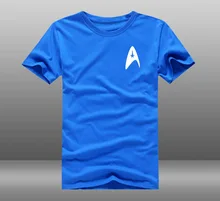 Mens Casual 2016 Movie Star Trek 3 Beyond Captain Kirk Badge Short Sleeve O-Neck T-shirts Tee Shirts Tops