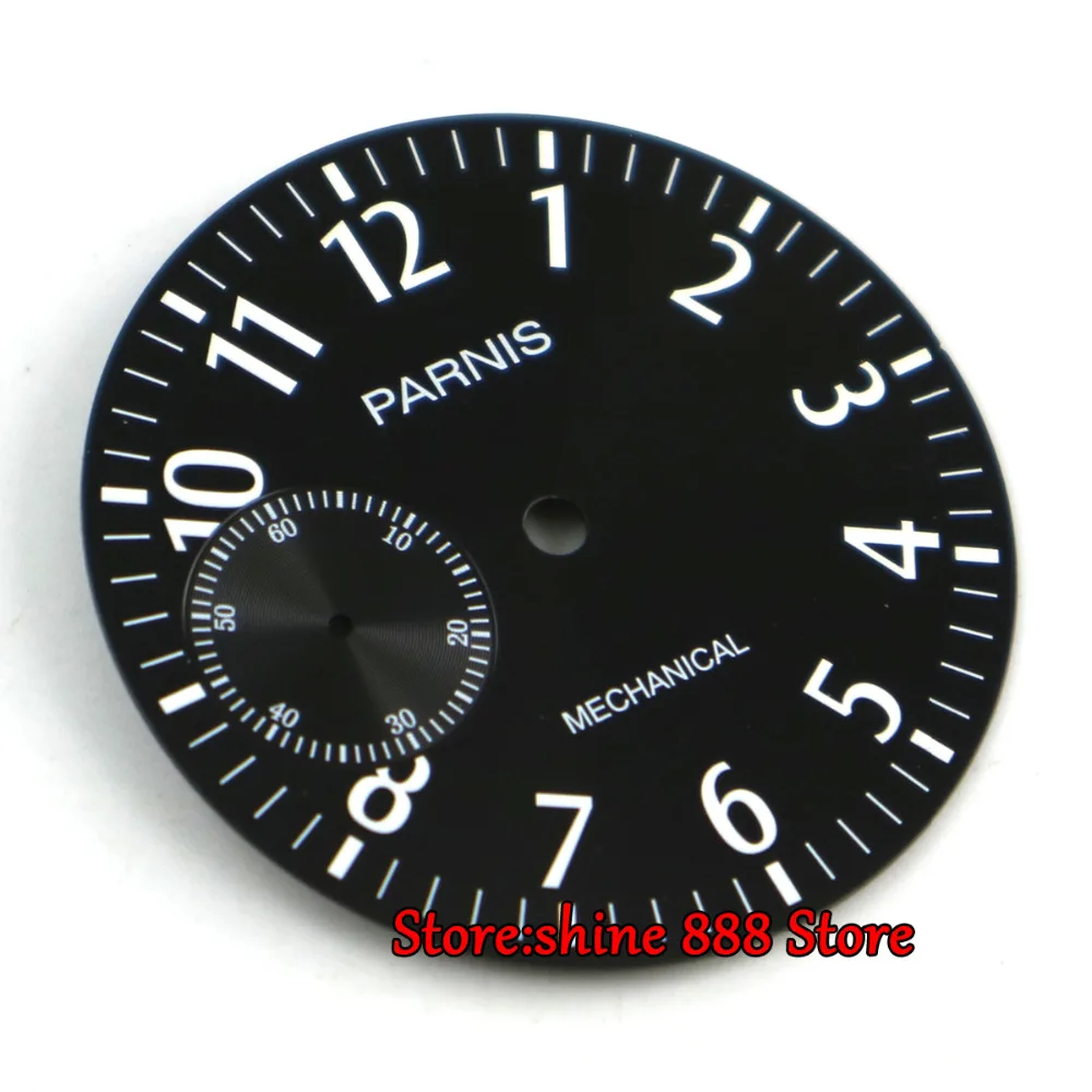 38 9 мм parnis светящийся черный циферблат fit eta 6497 ST 3600 часовой D1 | Наручные часы